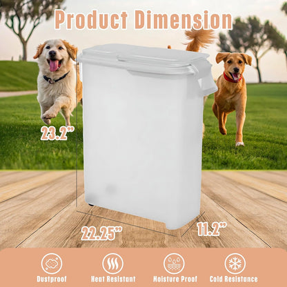 Buddeez Pet Food Storage Dispensers Plastic 4 Gallon - Airtight Flip Top for Freshness - Dry Dog Food, Cat Food or Bird Seed Plastic Containers (Set of 2)