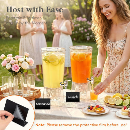 Lifewit 1.6 Gallon Drink Dispenser for Parties 2 Pcs, 6L Plastic Beverage Container with Stand for Juice/Tea/Soda & Lemonade, Clear Water Pitcher with Spigot for Mimosa Bar Hosting 39 x 16 cm/15x6"