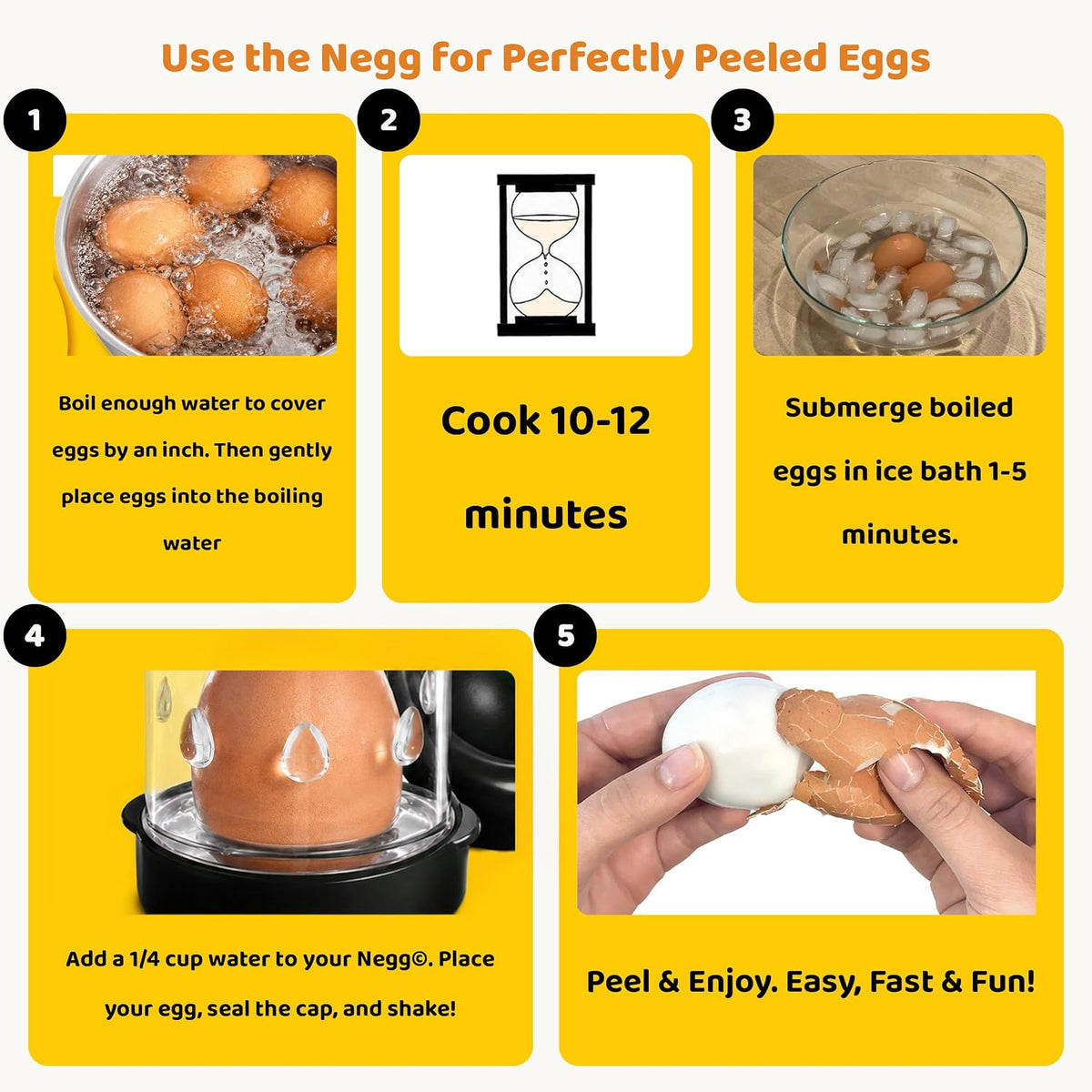 The Negg Boiled Egg Peeler - White
