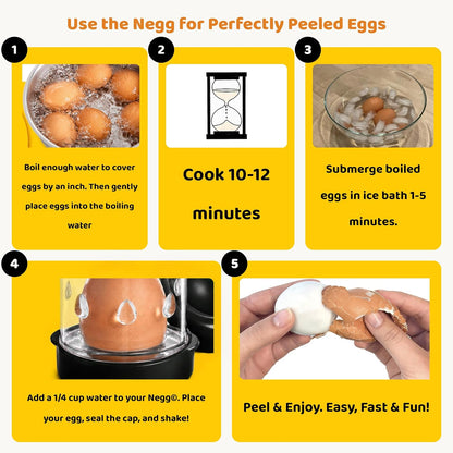 The Negg Boiled Egg Peeler - White