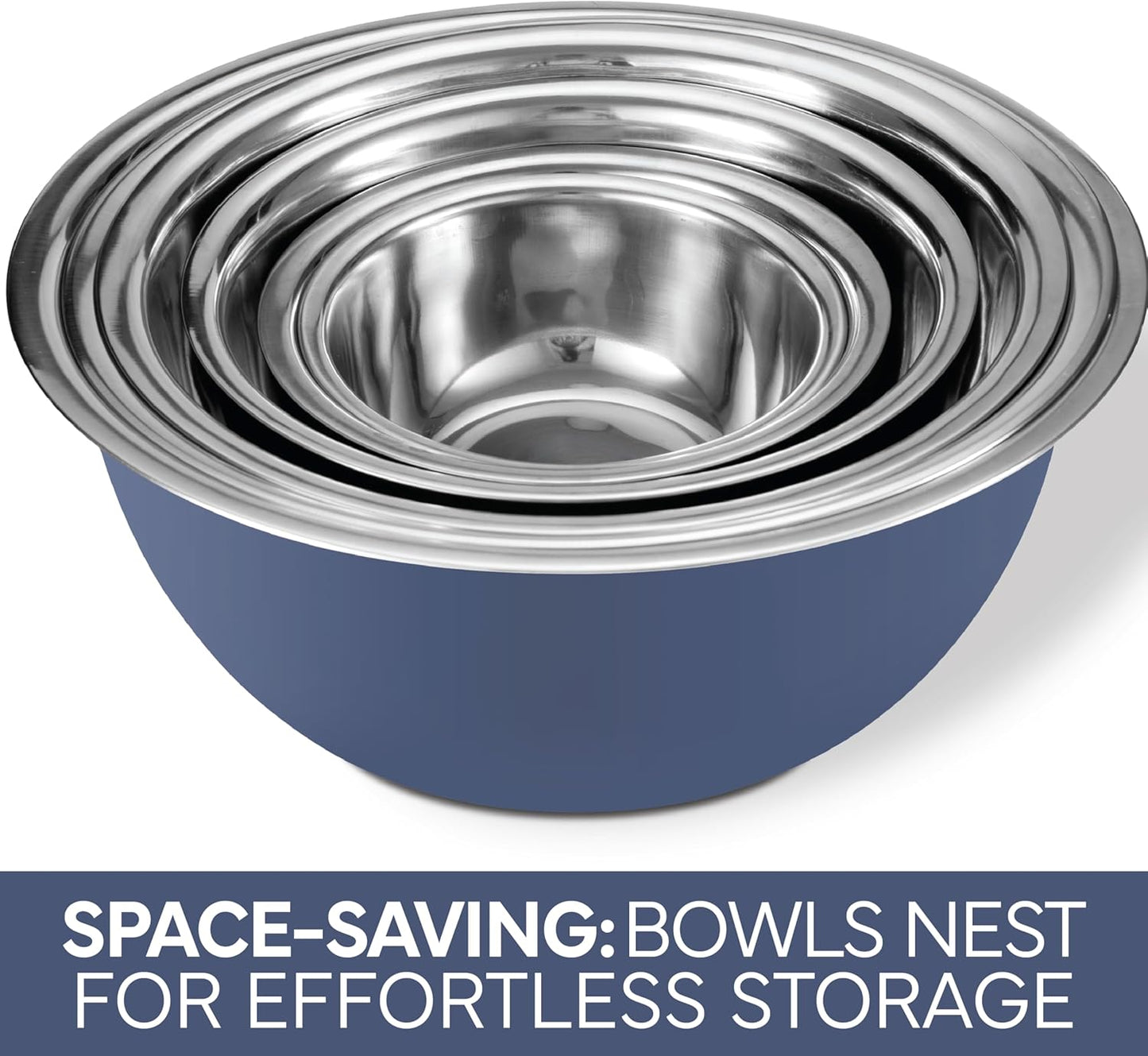 COOK WITH COLOR Stainless Steel Mixing Bowls Set - Nesting Bowls, 6 Pieces, Rose