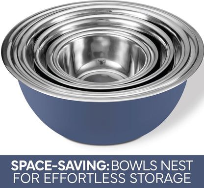 COOK WITH COLOR Stainless Steel Mixing Bowls Set - Nesting Bowls, 6 Pieces, Rose