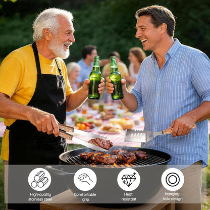 18 Piece Outdoor BBQ Grill Set, Heavy Duty Stainless Steel Grilling Utensils Kit with Portable Carry Bag, Complete Camping Barbecue Tool Set, Ideal Grilling Gift for Men Dad Backyard BBQ Party