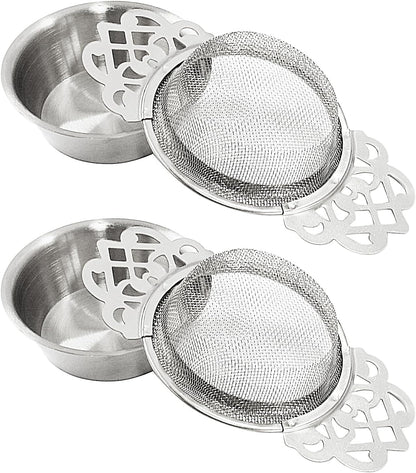 2 Pack Tea Strainers, Stainless Steel, Sliver