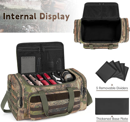 Tactical Pistol Range Bag, Gun Range Bag for Handguns, Shooting Duffle Range Pistol Bag with 6X Magazine Slots, Extra Pockets for Ammo and Essentials