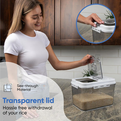 Chef's Path Extra Large Airtight Food Storage Containers with Lids, Pack of 2, 6.5L, 220Oz, Airtight Kitchen and Pantry Bulk Canisters for Flour, Sugar, Rice, and Baking Supplies - Transparent