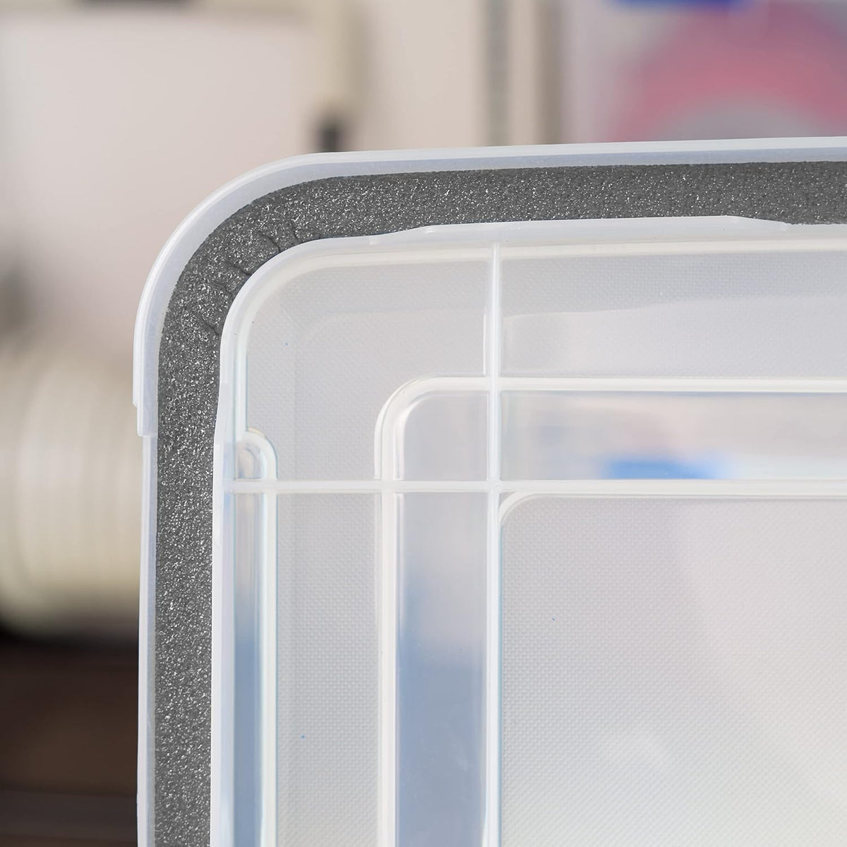 IRIS USA Storage Bins with Lids, WeatherPro Wheeled 106 Qt, Plastic, 3 Pack | Weather-tight gasket, wheels, and secure latches protect camping gear, tools, holiday décor, clothing, and documents.