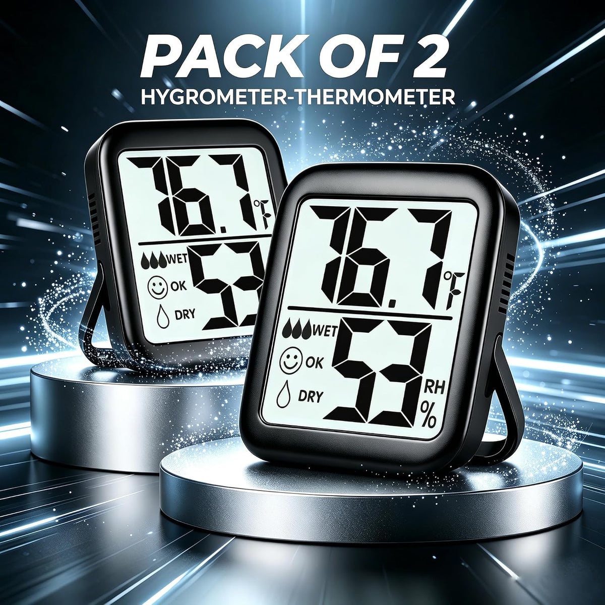 Antonki 2 Pack Room Thermometer Indoor Hygrometer