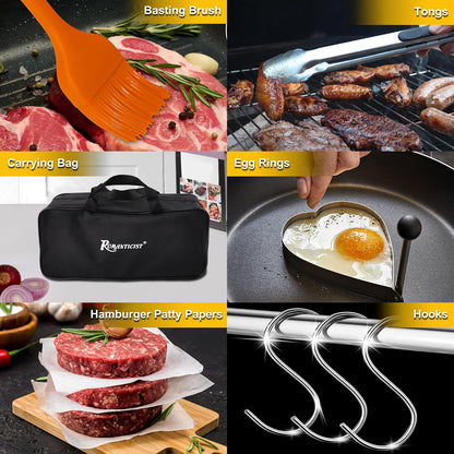 ROMANTICIST 8pc Professional Stainless Griddle Accessories Kit