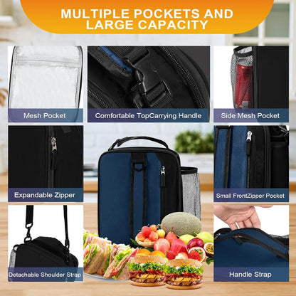 Lunch Box Insulated Lunch bag for Men Teen Kids Boys Adult Portable Stylish Small Lunchbox Special Design for Working Office school Picnic