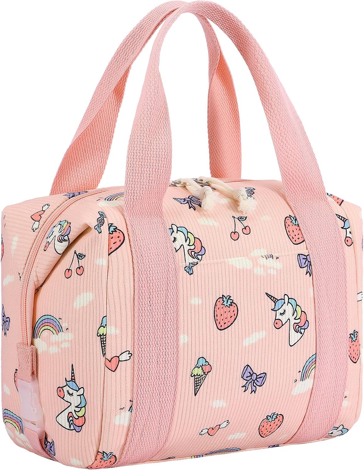 HowFly Lunch Bag Women Lunch Box for Women Cute Corduroy Insulated Lunch Bag Adult Large Cooler Lunch Tote Bags for Work Picnic Beach, Blue