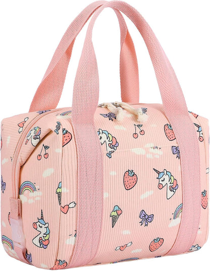 HowFly Lunch Bag Women Lunch Box for Women Cute Corduroy Insulated Lunch Bag Adult Large Cooler Lunch Tote Bags for Work Picnic Beach, Blue