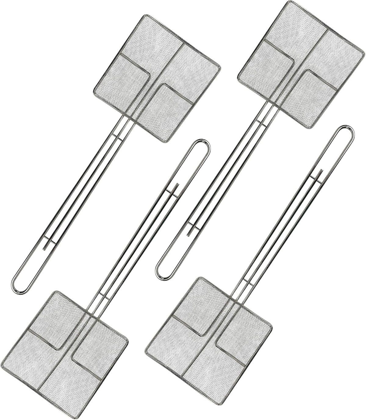 Wire Mesh Strainer with Handle, 4-Pack Deep Fryer Skimmer Cuisine Ready