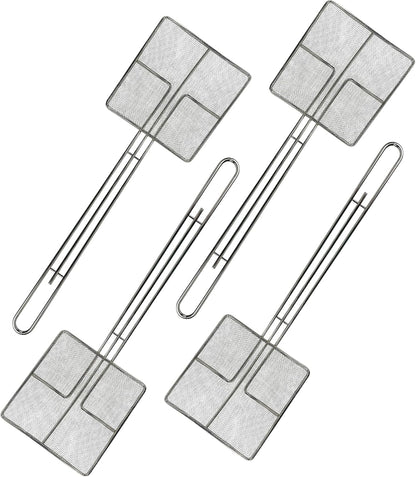 Wire Mesh Strainer with Handle, 4-Pack Deep Fryer Skimmer Cuisine Ready