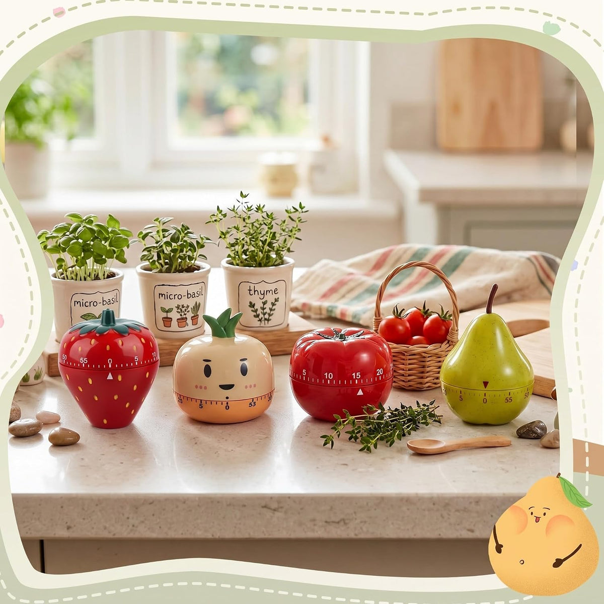 Amylove 4 Pcs Cute Mechanical Kitchen Timer Forest Animals 60 Minutes