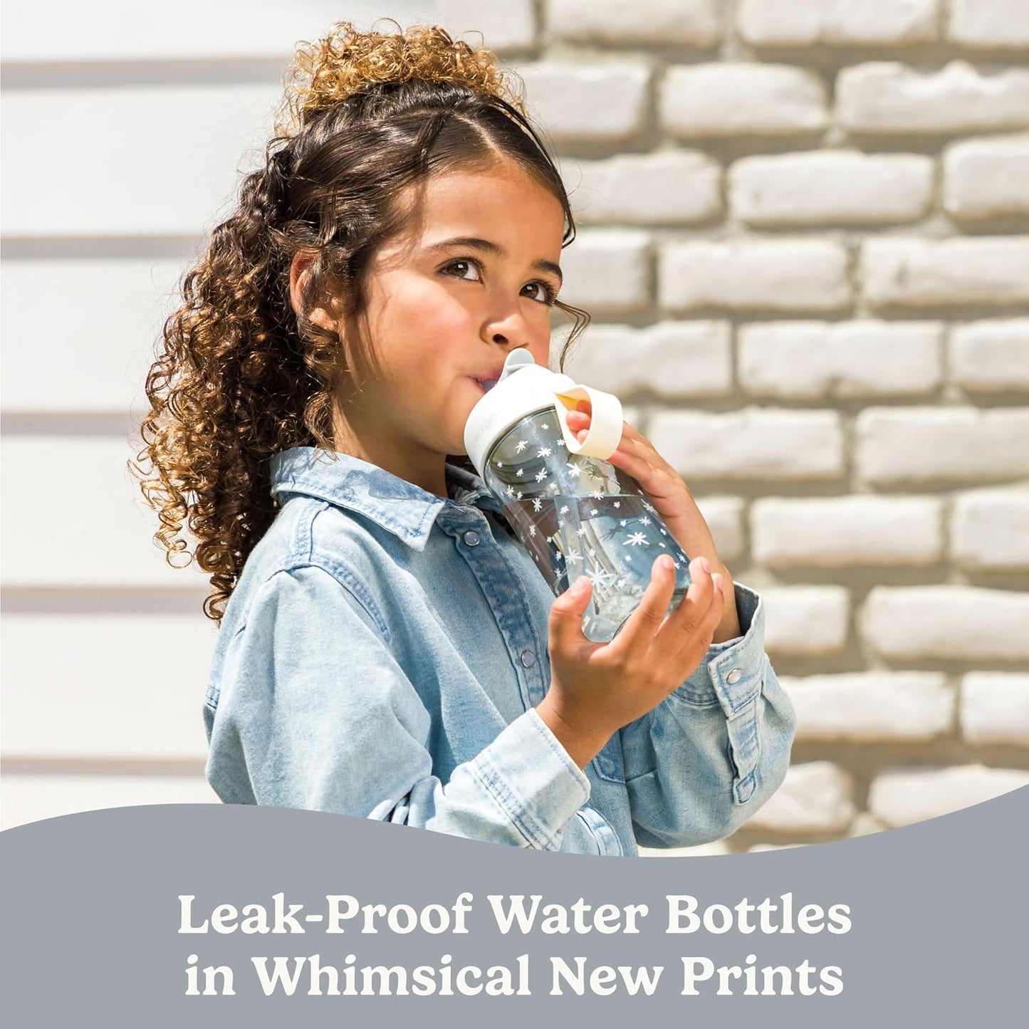 Bentgo Kids Water Bottle - Leak-Proof, Durable Tritan PFAS- & BPA-Free 15 fl oz, Kids/Toddlers Ages 3+ for School & Sports; Bite & Sip Spout, Carrying Handle, Dishwasher Safe (Unicorn)
