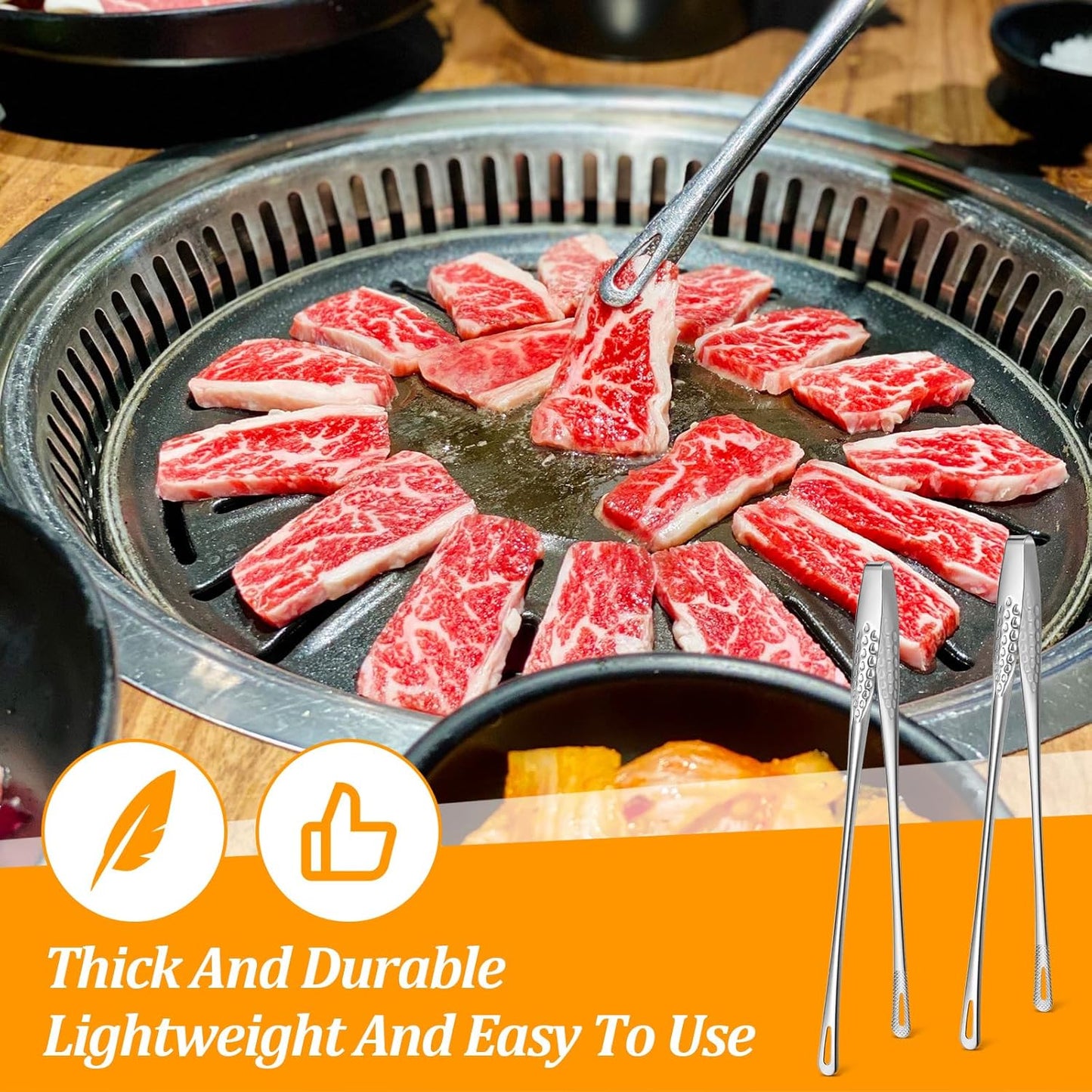 Kifmurase 20Pcs 11 Inches Kitchen Tweezers, Stainless Steel Korean BBQ Grill Tongs, Japanese Barbecue Tongs for Cooking, Cooking Clamp Tools for Grilling, Fish, Salad, Steak, Barbecue