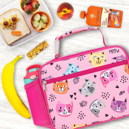 Bagseri Kids Lunch Bag Boys - Thermal Insulated Lunch Box Tote with Water Bottle Holder, Reusable Leak-Proof Kids Lunch Box for Daycare & School, Black Dinosaur (Containers Not Included)