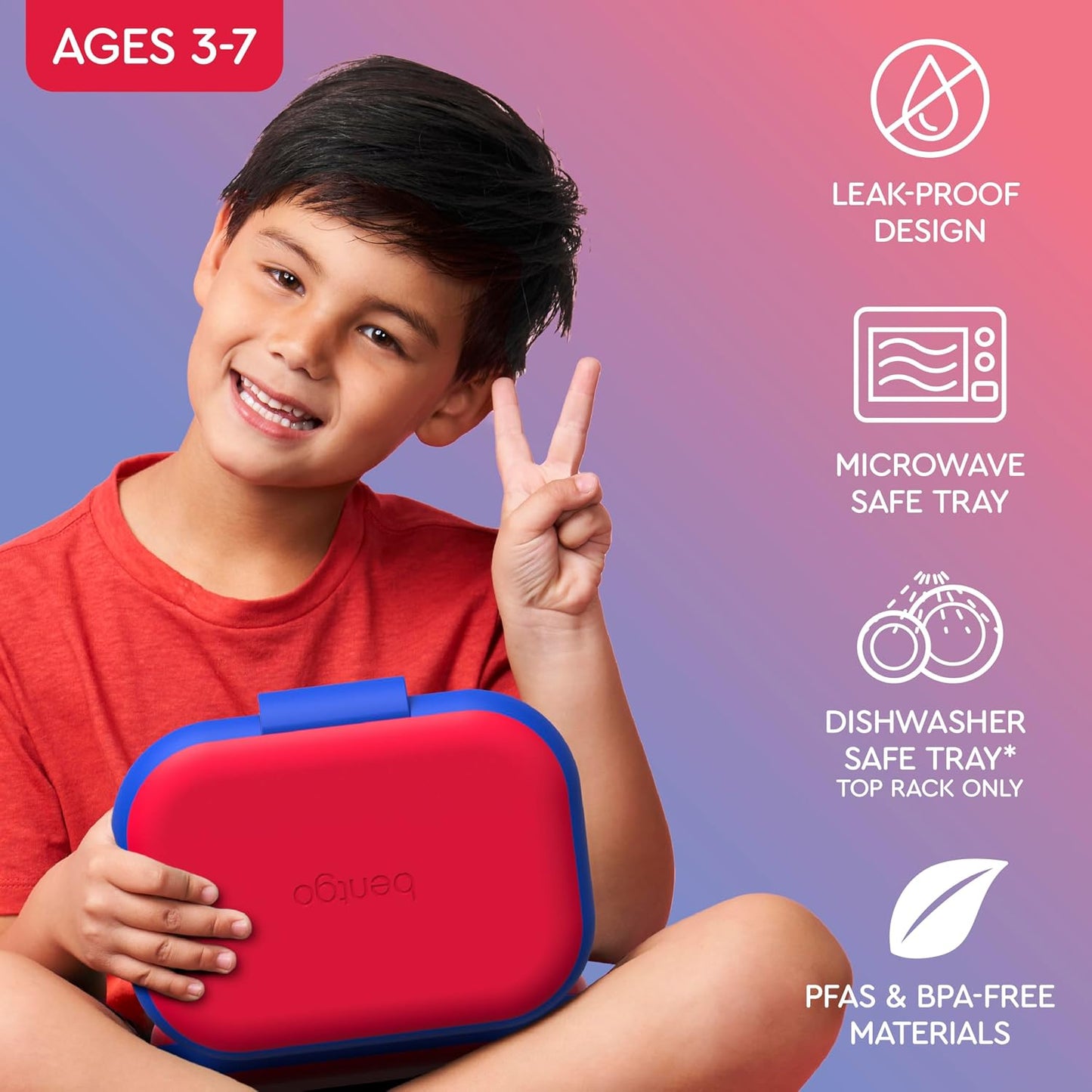 Bentgo Chill Kids Leak-Proof Lunch Box - 4-Compartment Bento Box with Built-In Ice Pack, 3.3 Cup Capacity, PFAS & BPA-Free, Microwave & Dishwasher Safe, Ideal Size for Ages 3 to 7 (Truly Teal)