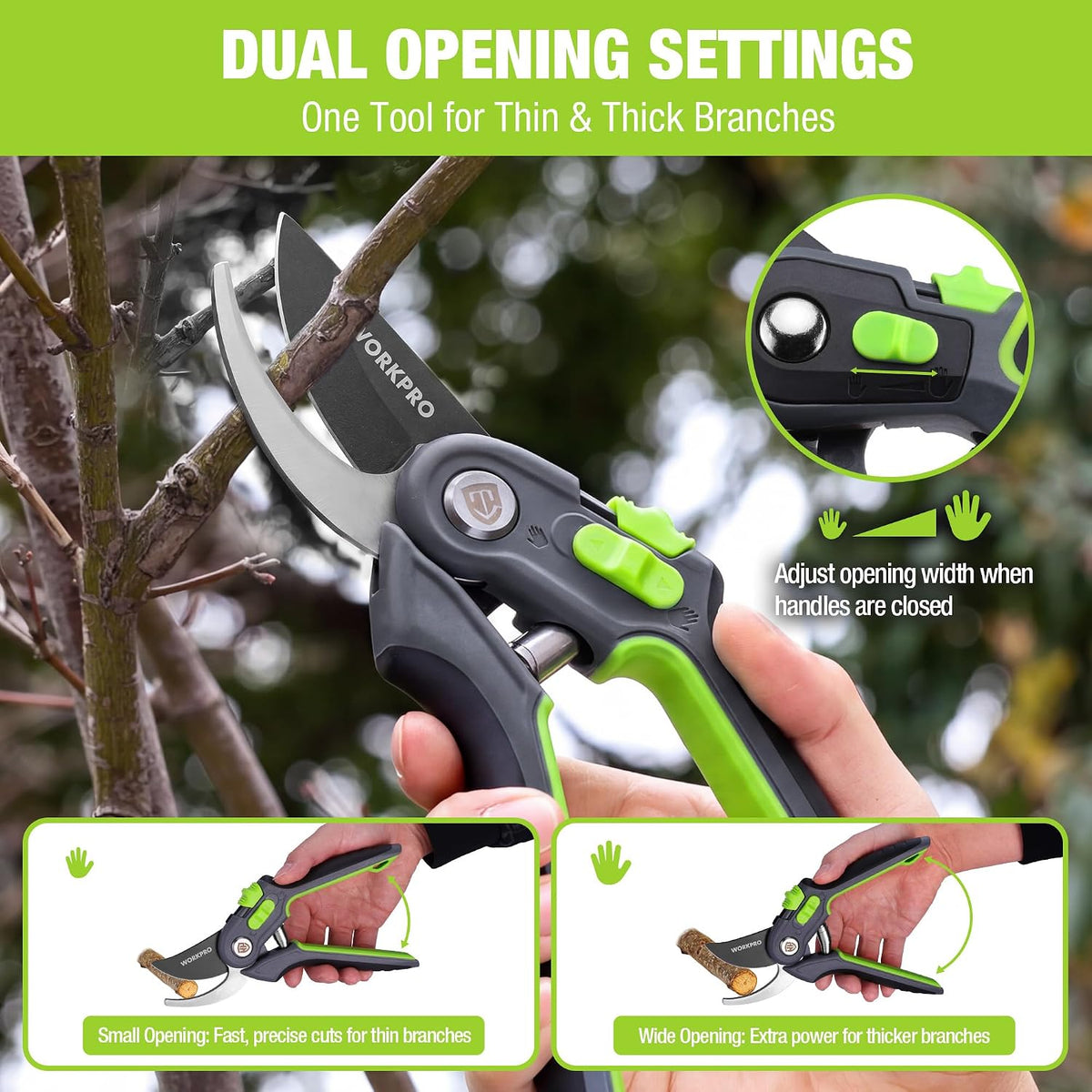 WORKPRO 2-Pack Garden Pruning Shears, 8" Bypass & 6.25" Straight Shears