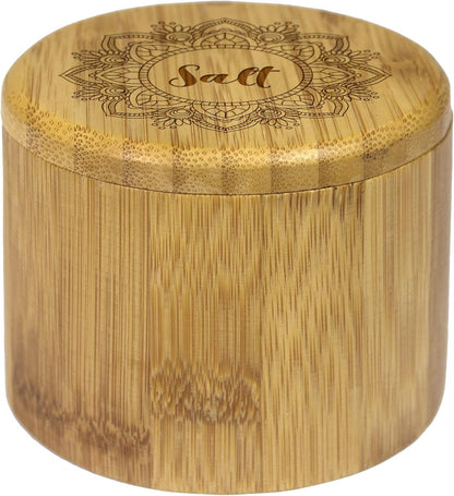 Totally Bamboo Salt Cellar with Swivel Lid, Salt Container for Countertop