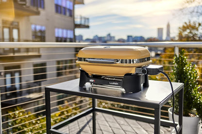 Weber Lumin Compact Outdoor Electric Barbecue Grill, Light Green - Great Small Spaces such as Patios, Balconies, and Decks, Portable and Convenient