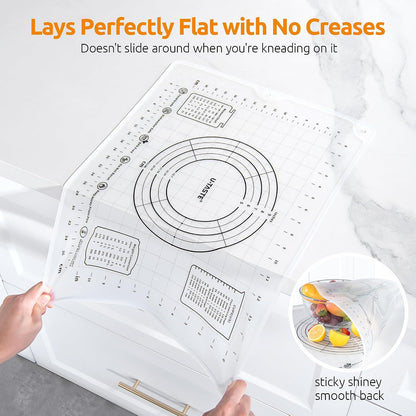 U-Taste Silicone Pastry Mat, Dough Rolling Baking Sheet, 28x20"/Transparent