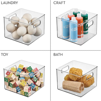 iDesign Pantry Storage Bin with Handles for Kitchen Cabinets or Fridge - Clear - Made in USA