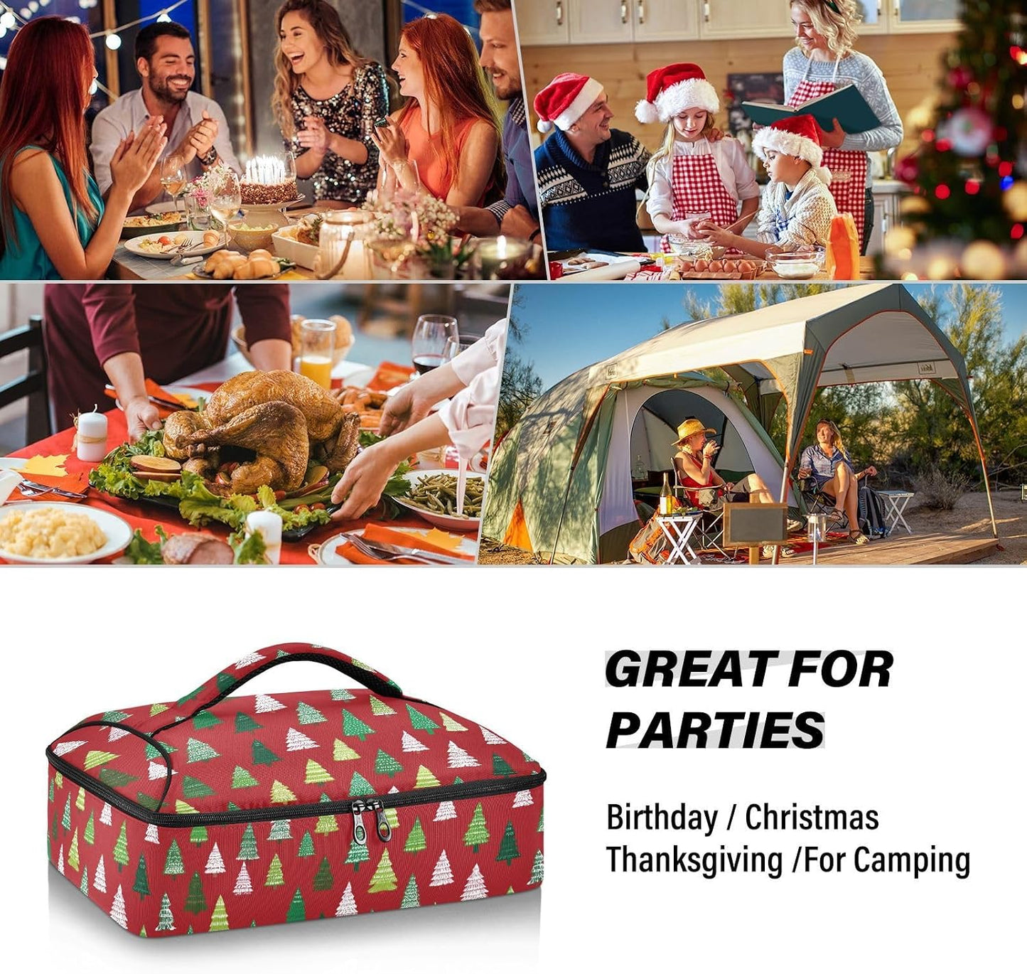 Casserole Carriers for Hot or Cold Food Reusable Casserole Dish Carrier Insulated Thermal Large Capacity Durable Perfect for Party Camping Family Gatherings Yellow Fish - Colors A