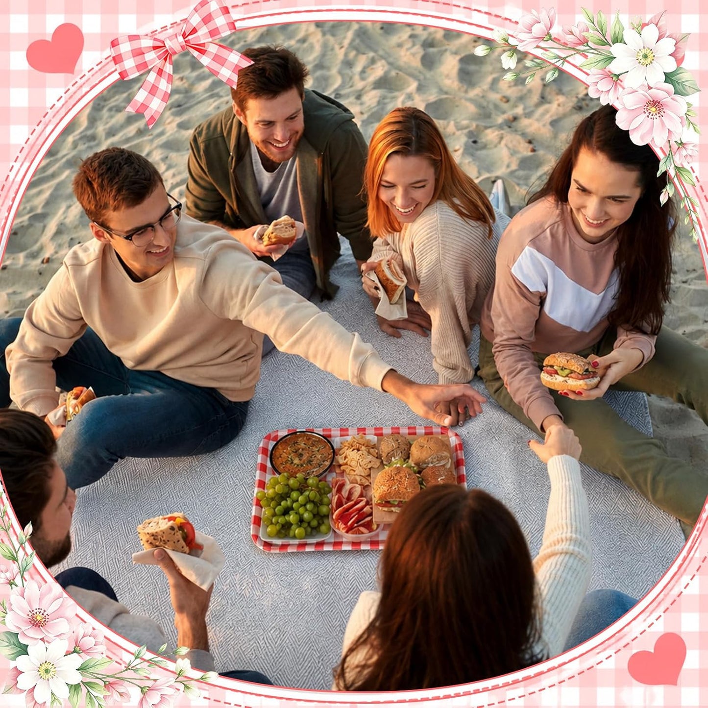 Vesici 3 Pcs Cherry Bow Serving Trays 13 x 10 Inch Pink Bow Cherry Melamine Platters Reusable Rectangular Serving Dishes for Coquette Wedding Baby Shower Birthday Party Sharing Snack Fruit Dessert