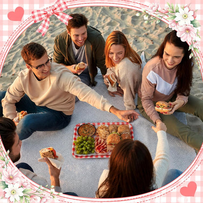 Vesici 3 Pcs Cherry Bow Serving Trays 13 x 10 Inch Pink Bow Cherry Melamine Platters Reusable Rectangular Serving Dishes for Coquette Wedding Baby Shower Birthday Party Sharing Snack Fruit Dessert