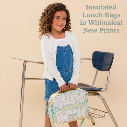 Bentgo Kids Lunch Bag - Durable, Double-Insulated Lunch Bag for Kids 3+; Holds Lunch Box, Water Bottle, & Snacks; Easy-Clean Water-Resistant Fabric & Multiple Zippered Pockets (Mermaid)