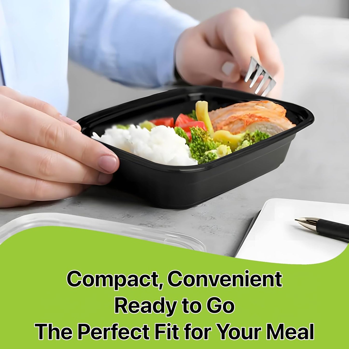 Meal Prep Containers [10 Set] 38 oz with Lids, 1 compartment, Stackable, Reusable, Leakproof, Food Safe, Microwave, Freezer & Dishwasher Safe for Food Prep Storage Bento Box (10 Set, 38 oz)