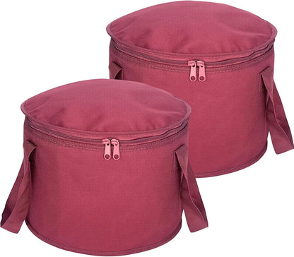 2 Pack Round Casserole Carrier Insulated Bags, Pie Tray, Insulated For Cold, 12.5 In Pie Carriers For Transport (Black)