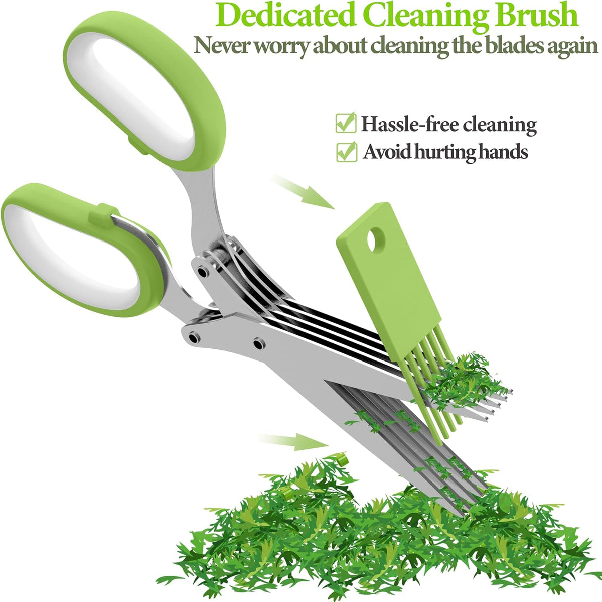 2026 Upgraded Herb Scissors, 5-Blade Kitchen Herb Shears
