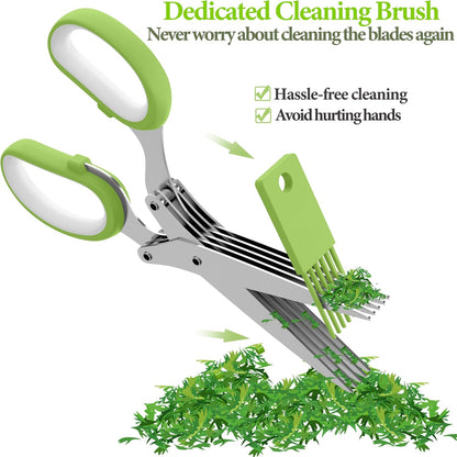 2026 Upgraded Herb Scissors, 5-Blade Kitchen Herb Shears
