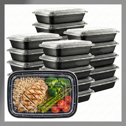 Meal Prep Containers [10 Set] 38 oz with Lids, 1 compartment, Stackable, Reusable, Leakproof, Food Safe, Microwave, Freezer & Dishwasher Safe for Food Prep Storage Bento Box (10 Set, 38 oz)