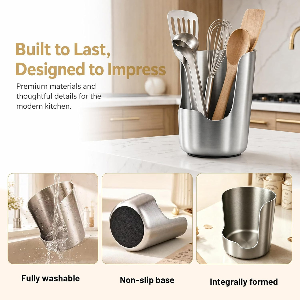Pot Lid Holder and Spoon Rest, 304 Stainless Steel Kitchen Utensil Holder