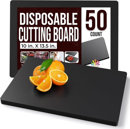 Crown Display Disposable Cutting Boards for Kitchen Black Cutting Board 10 Inch X 13.5 Inch Flexible Cutting Boards For Kitchen ~ Patent Pending ~ Recyclable Disposable Cutting Board Sheets