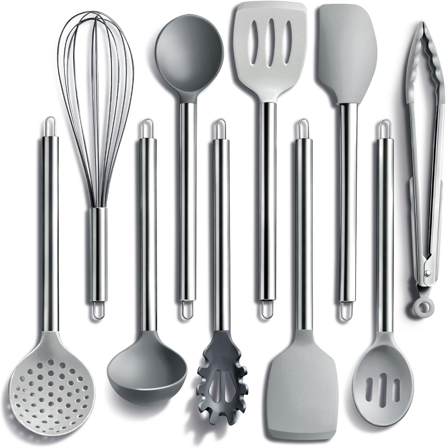 COOK WITH COLOR Silicone Cooking Utensils, Kitchen Utensil Set, Easy to Clean Silicone Kitchen Utensils, Cooking Utensils for Nonstick Cookware, Kitchen Gadgets Set, 38 Piece, Mint