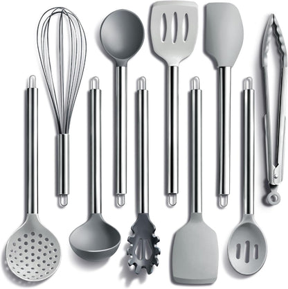 COOK WITH COLOR Silicone Cooking Utensils, Kitchen Utensil Set, Easy to Clean Silicone Kitchen Utensils, Cooking Utensils for Nonstick Cookware, Kitchen Gadgets Set, 38 Piece, Mint