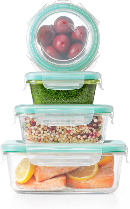 OXO Good Grips 4-Piece Smart Seal Leakproof Mini Glass AirtightContainer Set