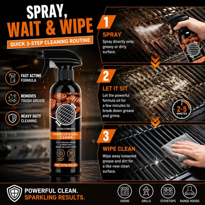 Kitchen Heavy Oil Cleaner Spray, Fast-Acting Heavy Duty Degreaser for Ovens, Stovetops, Countertops, Appliances, BBQ Grills, Grates and Racks (1PCS)