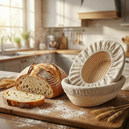 8 PCS Bread Proofing Basket Cloth Liner (3 Round & 3 Oval) & 2 Sourdough Starter Jar Covers, 10 Inch Banneton Basket Cover for Sourdough Baking, Reusable Dough Bowl Liner (Combo)