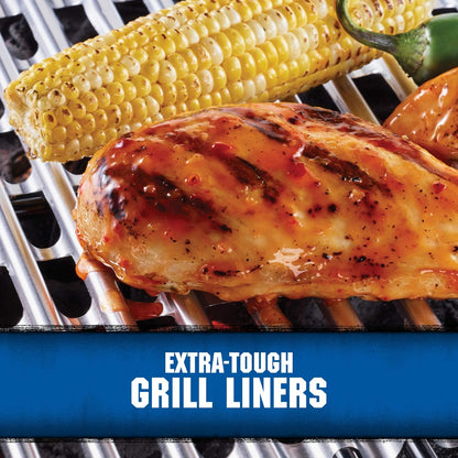 Kingsford Extra Tough Aluminum Grill Liners, Disposable Foil Grill Toppers for Outdoor Grills, Helps Keep Food and Sauce from Falling Through Grates, 16 x 11.75 in, 14 Count
