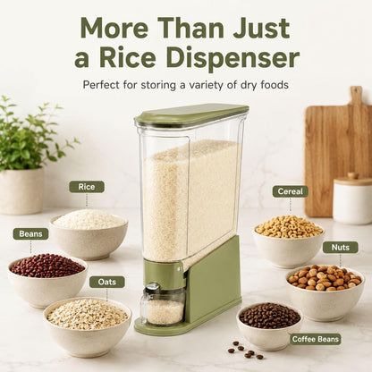 ROOM127 Small Rice Dispenser 11 Lbs, Slim Rice Storage Container for Small Spaces, BPA-Free Airtight Dry Food & Cereal Dispenser, Space-Saving Moisture Proof Grain (Cream White 22 Lbs)
