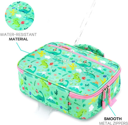 mibasies Kids Lunch Box for Girls Toddler, Insulated and Reusable Lunch Bag for School, Pink Rainbow