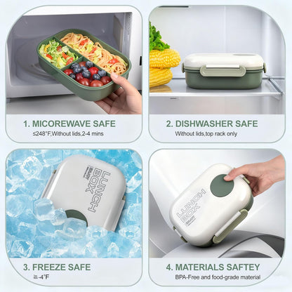 Lunch Bento Box Set - 3 Compartment Containers for Kids and Adults,lunch box for women with Thermo Lunch Bag, Leak-Proof and BPA-Free - Built-in Utensil Set,Sauce - Dishwasher Safe-Claret