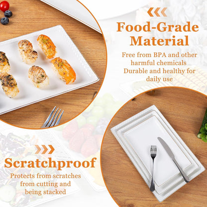 Kassel Ceramic Serving Platter Set | 14”/12”/10” Oval Serving Trays for Entertaining at Parties and Weddings | Oven Safe Large Serving Trays for Tacos, Steak, and Cake