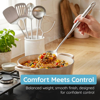 Millvado Slotted Spoon Stainless Steel, Straining & Serving - 15 In.Utensil
